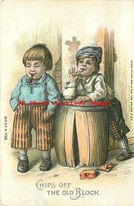 Children Smoking, Chips off the Old Block, Embossed Litho, Souvenir No 1759