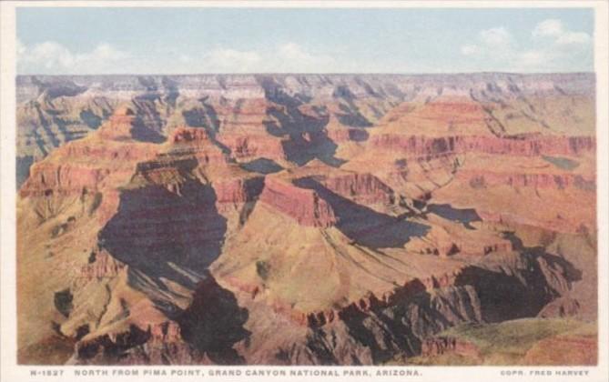 Fred Harvey Arizona Grand Canyon North From Pima Point Detroit Publishing