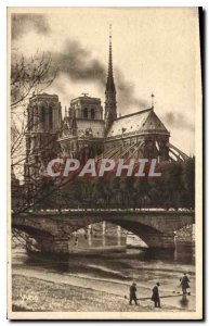 Postcard Old Paris the Apse of Notre Dame de Paris