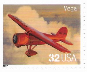 US Aircraft. unused. Vega. 5X7  Includes matching stamp #3142d.  Nice