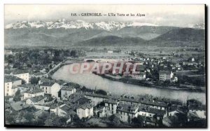 Dauphine - Grenoble - The Green Island and the Alps - Old Postcard