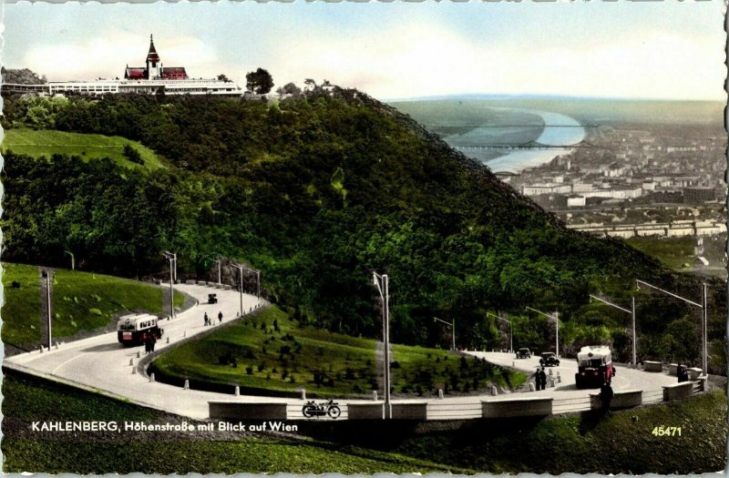 Kahlenberg Hohenstrabe mit Blick auf Wien Vienna Hohenstrasse Wien Postcard Vtg 