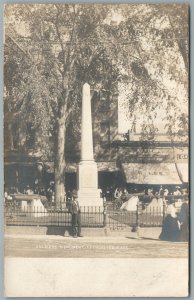 LEOMINSTER MA SOLDIER'S MONUMENT ANTIQUE REAL PHOTO POSTCARD RPPC