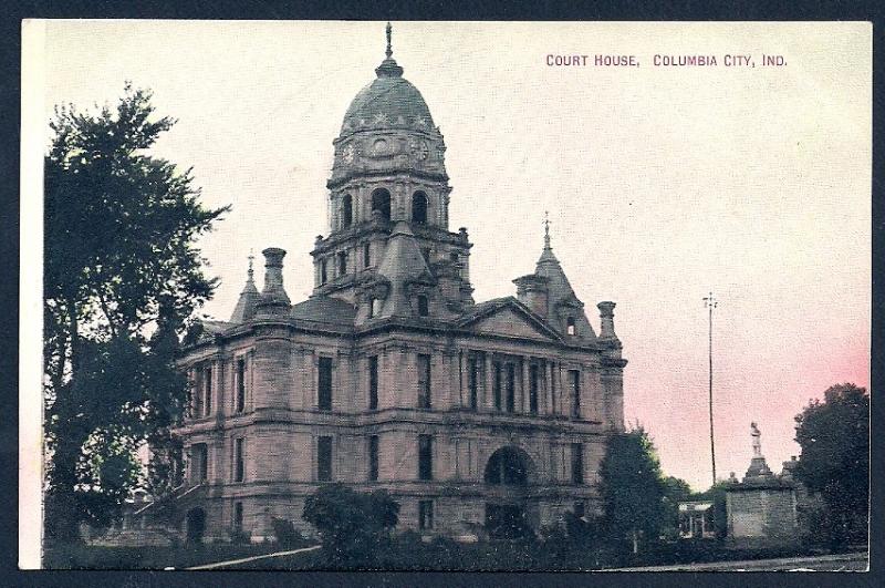 Court House Columbia City Indiana unused c1910's