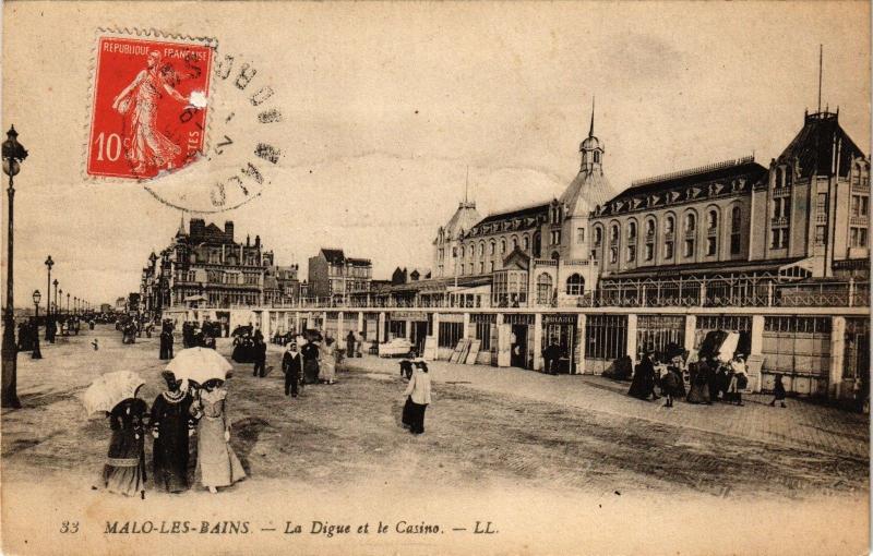 CPA MALO-les-BAINS. - La digue et le casino (194528)