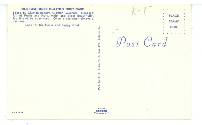 GA - Claxton. Old Fashionmed Claxton Fruit Cake