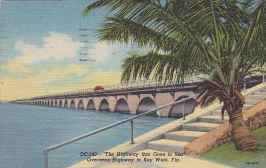 Florida Overseas Highway To Key West 1956 Curteich