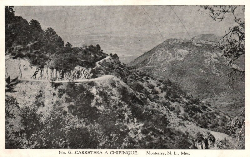 Vintage Postcard Carretera a Chapenuige Monterrey N.L. Mexico 