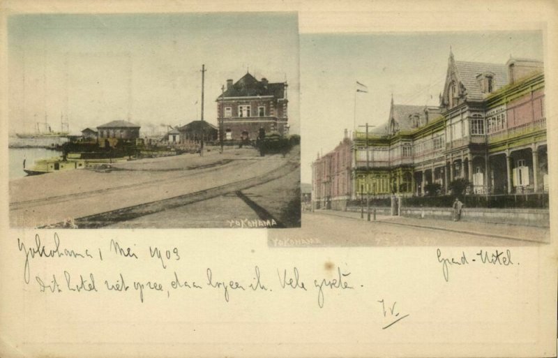 japan, YOKOHAMA, Quay and Bund Scene (1903) Postcard