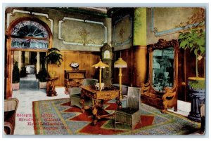 1911 Reception Lobby Broadway Hotel Lankershim Exterior Los Angeles CA Postcard