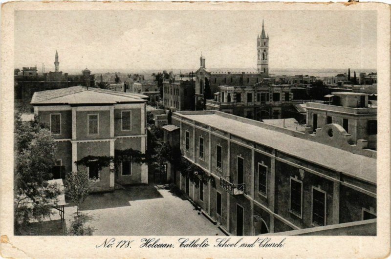 CPA Lehnert & Landrock 178 Helouan - Catholic Church and School EGYPT (917372)