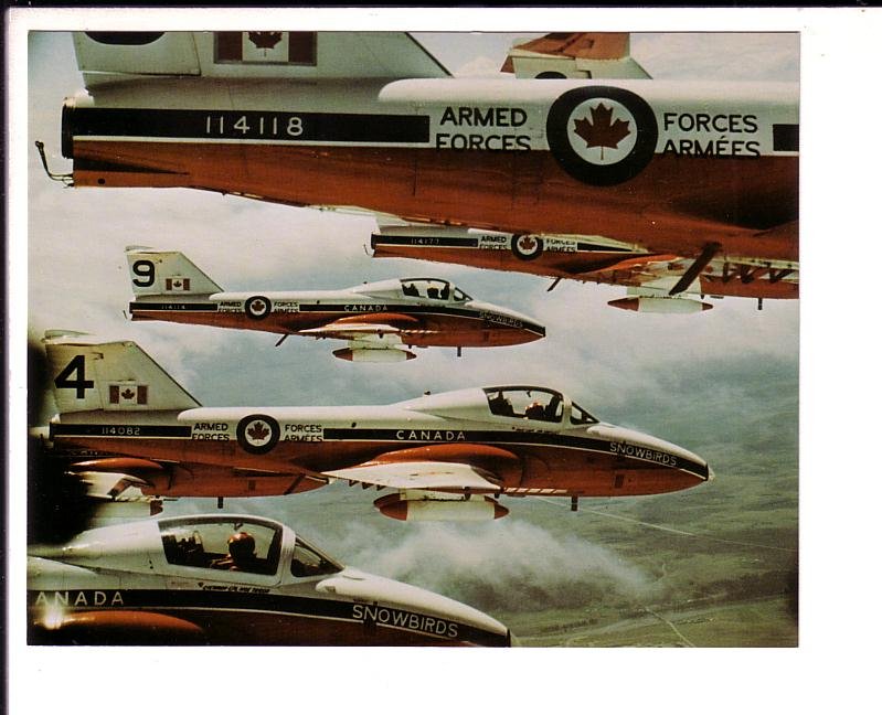RCAF Snowbirds Airplanes, Canadian Skies Jumbo Postcard 5.5 X 7 inches Canada