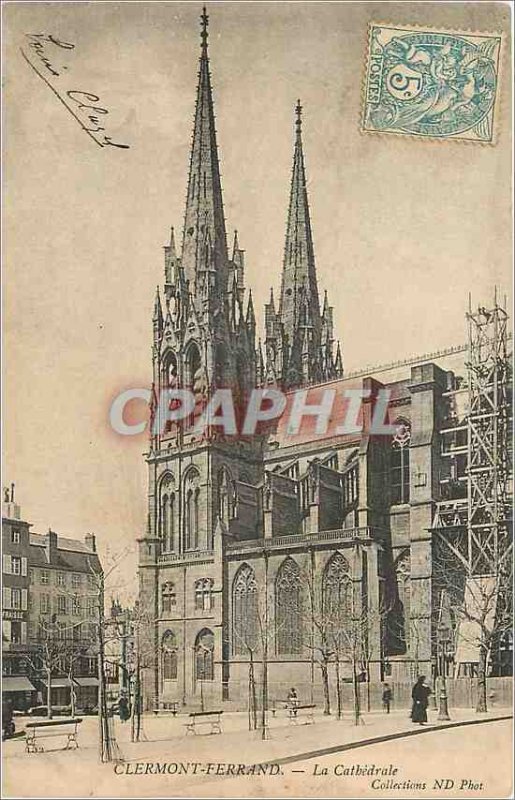 Old Postcard Clermont Ferrand La Cathedrale