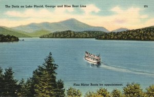 Vintage Postcard Doris On Lake Placid George And Bliss Boat Line Fine Motor Boat