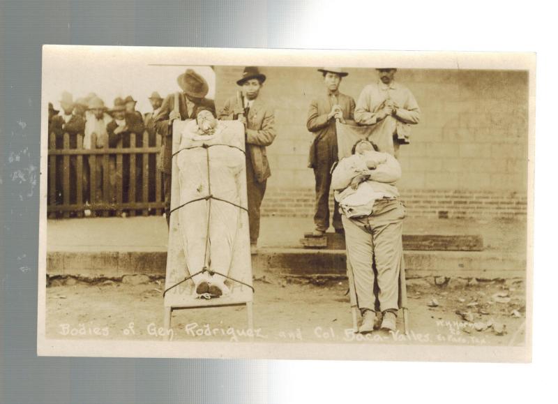 Mint Mexico Revolution RPPC Dead Body General Rodriguez Col Baca Valles postcard