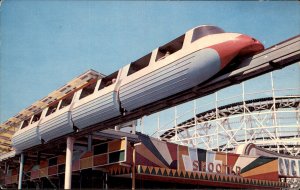 Agawam Massachusetts Riverside Park Monorail Amusements c1969 Vintage Postcard