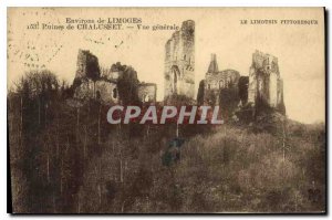 Old Postcard surroundings Limoges Ruins Chalusset General view