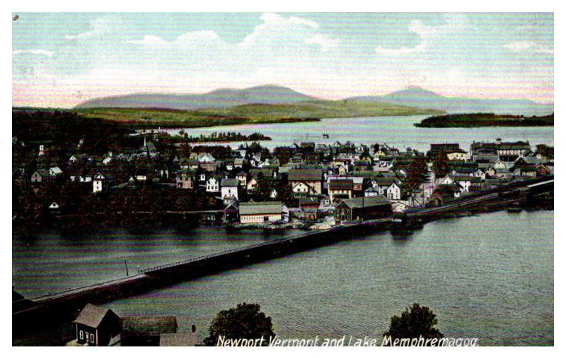 Vermont Newport , Aerial view of Lake Memphremagog