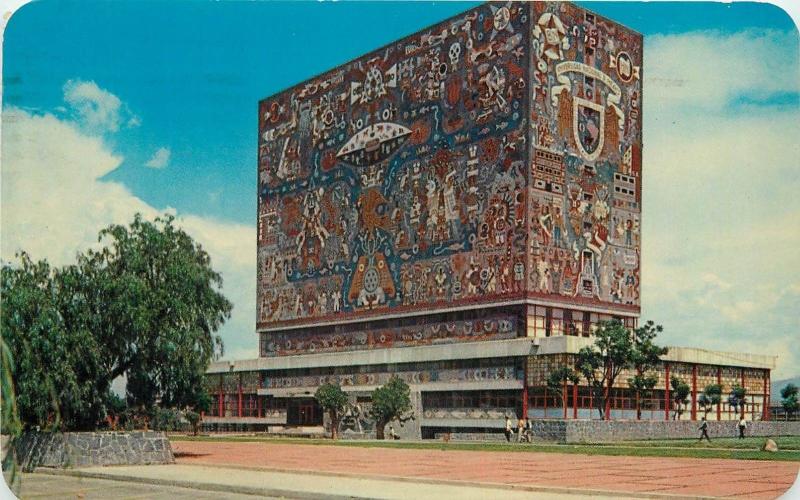 National University of Mexico library murals color stone