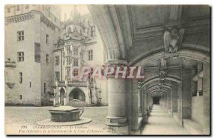 Old postcard Pierrefonds Chateau Inside view of the Colonnade of the Court of...