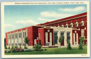 CEDAR FALLS IA STATE TEACHERS COLLEGE WOMENS SWIMMING POOL VINTAGE POSTCARD