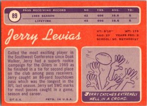 1970 Topps Football Card Jerry Levias Houston Oilers sk21530