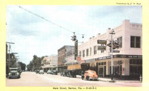 Bartow FL Main Street Good Year Tire Store Taxi Cab Truck, Postcard