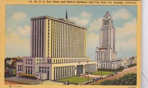 California Los Angeles Post Office Federal Building and City Hall Curteich