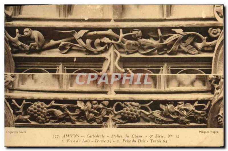 Old Postcard Amiens choir stalls of Friesland in Dais