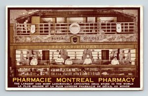 Montreal Pharmacy Drug Store Medical Canada Cancel 1937 WOB Vintage Postcard 