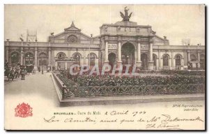 Old Postcard Brussels Gare du Midi