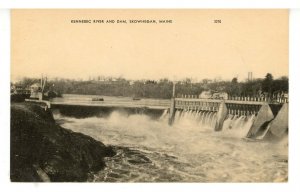 ME - Skowhegan. Kennebec River & Dam
