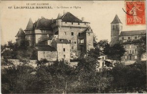CPA Le Lot Pittoresque LACAPELLE MARIVAL - Le Chateau et l'Eglise (122923)