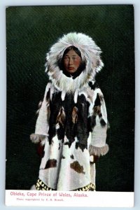 Wales Alaska AK Postcard Obleka Cape Prince Winter Suit Fur c1910's Antique