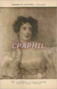 Old Postcard Louvre Museum English School Portrait of a Woman