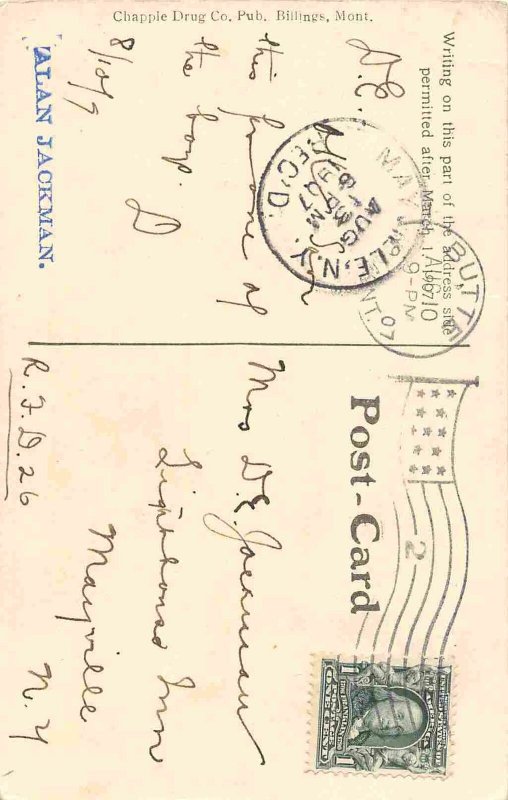 City Hall Billings Montana 1907 postcard