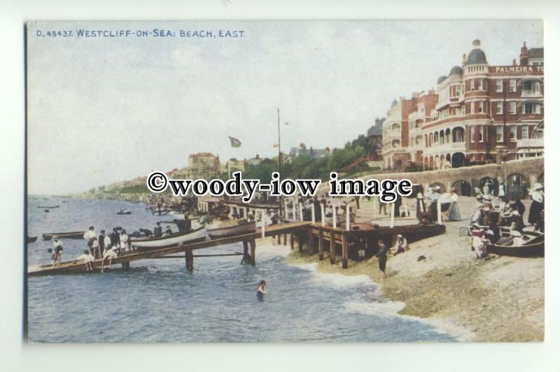 tp9457 - Essex - Kids & Jettty on Beach by Palmeira, Westcliff-on-Sea - Postcard 