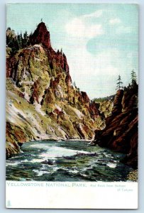 Yellowstone National Park WY Postcard Red Rock From Bottom Of Canyon Tuck c1905