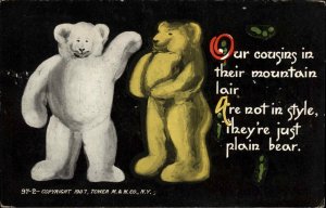 Humor Teddy Bears American History Roosevelt c1907 Vintage Postcard