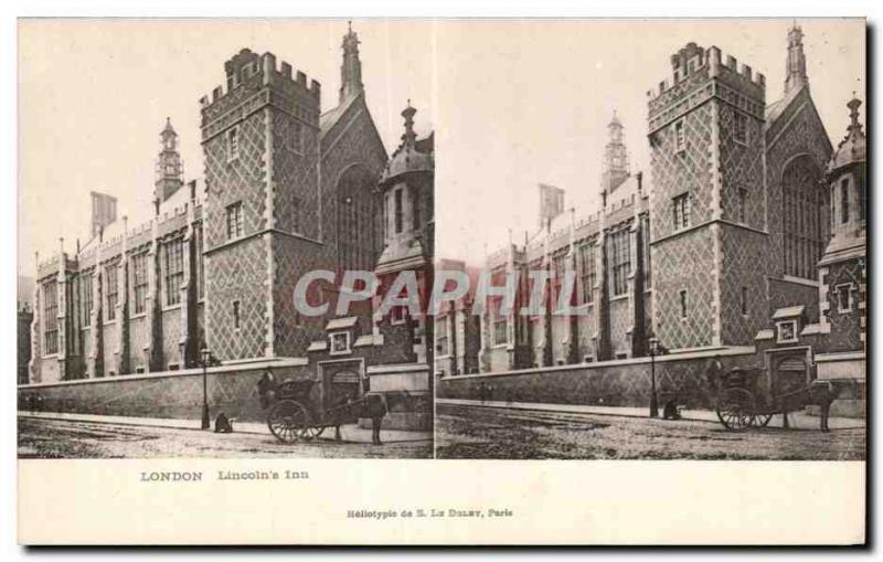 Stereoscopic Card - London - Lincoln's Inn - Old Postcard