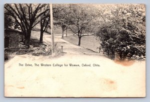 K3/ Oxford Ohio Postcard c1910 The Drive Western College Women 241