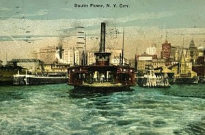 c.1900 South Ferry New York City Rotograph Vintage Postcard