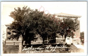 1930 Beatrice, Nebr. RPPC Lutheran Hospital Touring Car Antique Real Photo A106