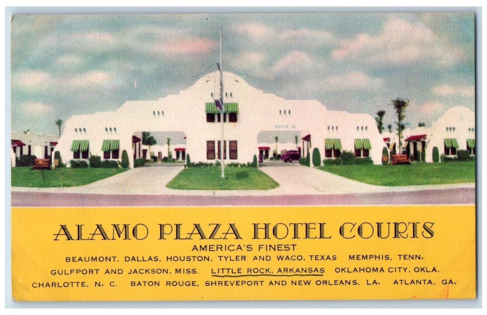 c1950 s Alamo Plaza Hotel Courts Roadside Little Rock Arkansas AR