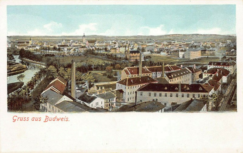 Greetings from Budweis, South Bohemia, 1906 Postcard, Unused