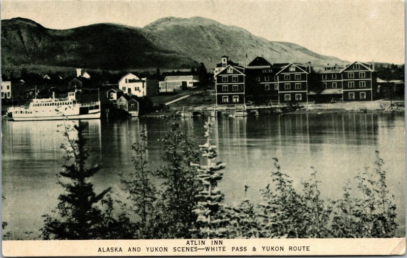 Vtg Atlin Inn White Pass & Yukon Route Steamer British Columbia Canada Postcard
