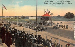 VANDERBILT AUTO RACE COURSE SAVANNAH GEORGIA REPAIR PITS POSTCARD (c. 1911)