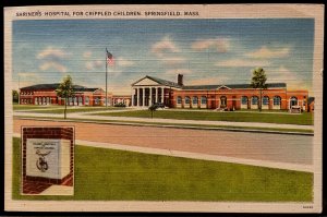 Vintage Postcard 1950 Shriners' Hospital for Crippled Children, Springfield (MA)