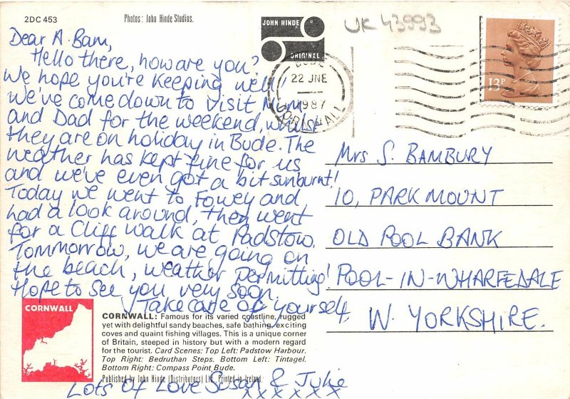 uk43993 greetings from cornwall uk