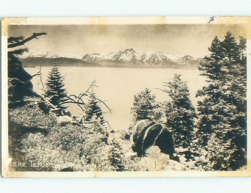 Pre-1949 rppc NICE VIEW Lake Tahoe Nevada NV i9684